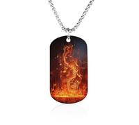 Collana con immagine personalizzata, gioiello commemorativo regalo per | Collana con ciondolo a forma di nota musicale con fiamma rossa, targhetta per cani in acciaio inox con testo personalizzato