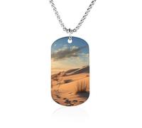 Collana con immagine personalizzata, gioiello commemorativo regalo per | Collana con immagine di dune di sabbia, ciondolo personalizzato in acciaio inox con targhetta per cani