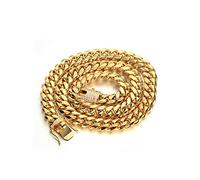 Collana con Iniziale, Collana Donna Acciaio Inox Frenare Chiusura di Sicurezza Nascosta Catena Unisex per Lei Lui 60CM (Oro)