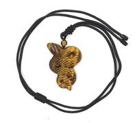 Collana con Intaglio di Buddha in Pietra con Occhio di Tigre e Testa di Tigre - Ciondolo Animale Unico per la Moda e Il pendolarismo