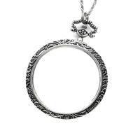 Collana con lente d'ingrandimento 10X, collana con pendente con lente d'ingrandimento portatile e pratica per lettura di anziani e bambini, vetro per donne