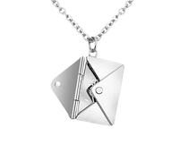 Collana con lettera d'amore, collana con medaglione a busta, con messaggio personalizzato "A Love for Women", gioiello in acciaio inox per mamma, moglie, migliore amica, Misura unica, Acciaio