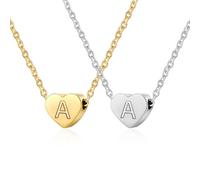 Collana Con Lettera D'Amore Da 2 Pezzi, Collana Con Lettera A, Collana In Acciaio Inossidabile, Catena Alla Moda Con Clavicola, Regalo Di Gioielli Per Donne E Ragazze