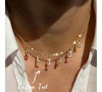 Collana con lettera personalizzata pavé / Collana con lettera personalizzata / Collana con nome personalizzato / Regalo per donna / Collana con lettera pavé raffinata colore argento, moda, vintage, mi