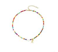 Collana con lettera personalizzata realizzata in plastica di alta qualità, da 41 cm a 50 cm (N)