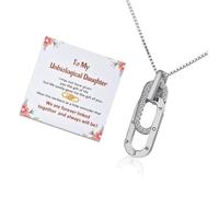 Collana con lettera unica con diamanti scintillanti come accento che simboleggia la connessione, realizzata in acciaio inossidabile gioielli in acciaio inossidabile, One Size, come descritto, come