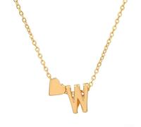 Collana con lettera unica in acciaio inossidabile, una dichiarazione di moda con significato (KC oro W collana)