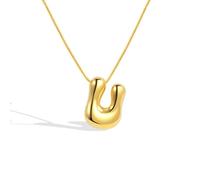 Collana con lettere a bolla, collane iniziali a bolle da donna, A-Z Collana con ciondolo con lettera inglese Gioielli per donne figlia sorella, Acciaio inossidabile