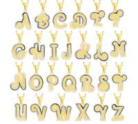 Collana con lettere irregolari A-Z con ciondolo a forma di lettera per le donne alla moda lettere iniziali blu collana con ciondolo collana con ciondolo gioielli di compleanno, 50CM, Altro