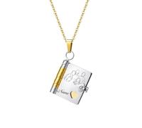 Collana con libro personalizzato Ciondolo mini libro personalizzato con 6 pagine di messaggio Collana con medaglione My Little Star per figlia, per mia nipote Ciondolo Anniversario Festa della mamma