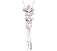 Collana con Maglione a Catena Lunga con Tre Fiori Collana con Gioielli in Argento con Ciondolo in Strass con Perle finte Practical And Clever