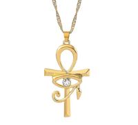 Collana con mappa copta dell'antico Egitto in acciaio inossidabile, gioielli, regali per ragazze e donne