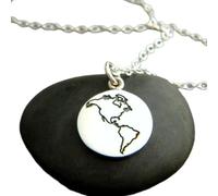 Collana con mappa del mondo in argento sterling 925, atlante, globo, continente, semplice, gioiello da viaggio, ciondolo per la giornata della terra, grazioso regalo per viaggiatori amanti dei