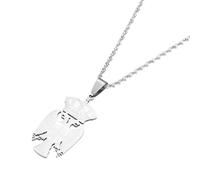 Collana Con Mappa Della Serbia, Girocollo Con Ciondolo In Smalto Gioielli Etnici Di Moda Retrò, Collana Con Ciondolo Maglione Stile Hip-Hop Per Accessori Da Donna, Bianco, 50 Cm