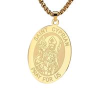 Collana con medaglia di San Cipriano, potenti preghiere e evocazioni, amuleto cattolico