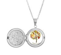 Collana con medaglione a forma di albero dell'uovo con scritta "Happy Easter" (lingua italiana non garantita)