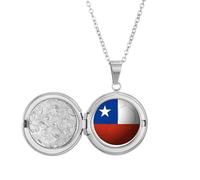 Collana con medaglione a forma di bandiera nazionale del Cile, ideale come regalo di compleanno