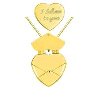 Collana con medaglione a forma di cuore in acciaio inossidabile alla moda con decorazione per coppie e stili alla moda da donna in stile europeo, I believe in you, come descritto, come descritto