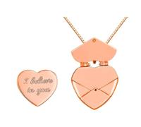 Collana con medaglione a forma di cuore in acciaio inox, accessorio elegante e versatile per regali romantici e abbigliamento casual quotidiano elegante accessorio per il collo, I believe in you, come