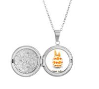 Collana con medaglione a forma di uovo di coniglietto con scritta "Happy Easter" (lingua italiana non garantita)