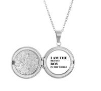 Collana con medaglione con scritta "I Am The Bravest Boy", stile Art Déco, idea regalo per compleanno