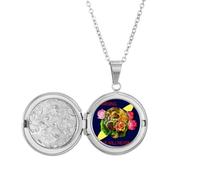 Collana con medaglione con scritta "Love Will Never Die", ideale come regalo di compleanno