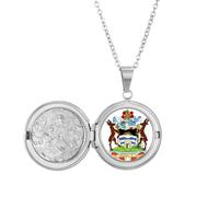 Collana con medaglione con stemma di John & Barbuda, gioiello per foto, regalo di compleanno