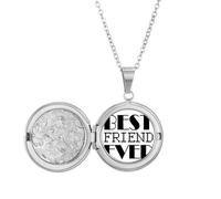 Collana con medaglione in stile art déco, con scritta "Best Friend Ever", idea regalo di compleanno