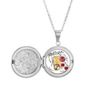 Collana con medaglione per antipasto, limonata, bistecca, francia