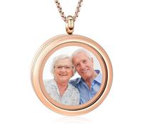 Collana con medaglione per ceneri di una persona cara, per portare foto in vetro, urna commemorativa, gioielli in acciaio inossidabile 316L, idea regalo, Acciaio inossidabile, Nessuna pietra preziosa