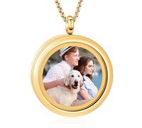 Collana con medaglione per ceneri di una persona cara, per portare foto in vetro, urna commemorativa, gioielli in acciaio inossidabile 316L, idea regalo, Acciaio inossidabile, Nessuna pietra preziosa