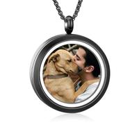Collana con medaglione per ceneri di una persona cara, per portare foto in vetro, urna commemorativa, gioielli in acciaio inossidabile 316L, idea regalo, Acciaio inossidabile, Nessuna pietra preziosa