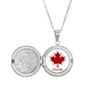 Collana con medaglione quadrato in acero per il 4 luglio del Canada Day