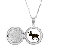 Collana con medaglione raffigurante un alce nero, idea regalo per compleanno