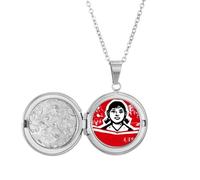 Collana con medaglione rosso a forma di libro della rivoluzione cinese, ideale come regalo di compleanno