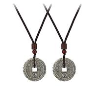 Collana con monete Feng Shui, collana in argento, collana Feng Shui per ricchezza, buona fortuna, collana con ciondolo portafortuna cinese, collana con ciondolo Feng Shui, migliora la fortuna della