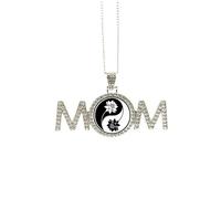 Collana con motivo culturale bianco e nero, regalo per la festa della mamma, per la mamma, la nonna, la nonna, gioiello di compleanno, Medio