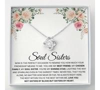 Collana con nodo d'amore per le mie sorelle, regalo di compleanno per la migliore amica, amiche per sempre, collana con biglietto di auguri e confezione regalo, regalo di Natale Tagli UnicaRame