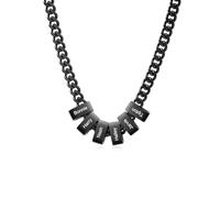 Collana con nome personalizzata da uomo - Collana con nome personalizzata in acciaio inossidabile con maglie a catena cubana per uomo: regalo per la Festa del Papà, per papà, marito o figlio (6 nomi)