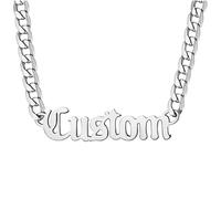 Collana con Nome Personalizzato per Uomo e Donna, Collane a Catena Cubana con Nomi Incisi in Acciaio Inossidabile, Regali Commemorativi a Catena per la Festa Della Mamma
