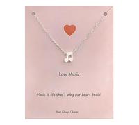 Collana con nota musicale per le donne con ciondolo a forma di nota musicale per gli amanti della musica, regali musicali con biglietto di significato, adjustable, Metallo, altro