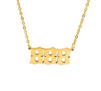 Collana con numero di angelo, collana con ciondolo con numero Collana con numero di angelo 111 222 333 444 555 666 777 888 999 000 Collana con numero di angelo in oro per le donne (B-Gold 888)