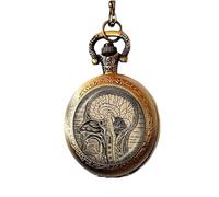 Collana con orologio da tasca con anatomia del cervello, gioiello anatomico per il cervello, gioiello per studenti e insegnanti di neuroscienze