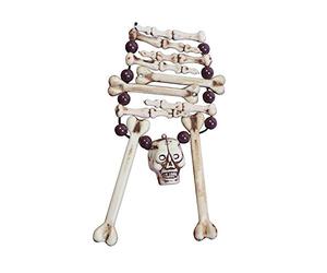 Collana con ossa dello scheletro da cannibale, travestimento dell’età della pietra da Halloween, accessorio vudù
