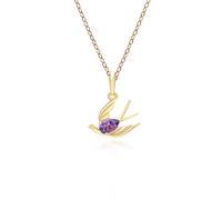 Collana Con Pendente A Colibrì In Amatista Placcata Oro E Argento