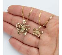 Collana Con Pendente A Farfalla In Oro Giallo 10K Taglio Diamante
