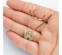 Collana Con Pendente A Farfalla Testurizzato In Oro Giallo 10K Tutte Le Misure