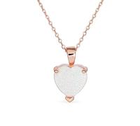 Collana Con Pendente A Forma Di Cuore In Opale Creato Da 5 Carati Montatura Bianca Per Donne Placcata In Oro Rosa Argento Sterling .925 Pietra Portafortuna Di Ottobre Opulenza Delicata Romantica