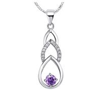 Collana con Pendente a Goccia d'Acqua a Tre Strati in Argento 925