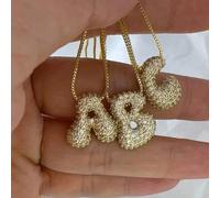 Collana con pendente a lettera CZ Zirconia, collana iniziale stile punk unisex, gioiello alla moda hip-hop in acciaio inossidabile L,M,S,H,A,T,O,X,B,C,D,E,F,G,I,J,K,N,P,Q,R,U,V,W,Y,ZAcciaio inossidabi